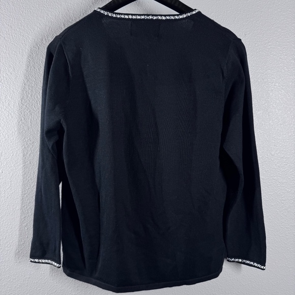 VTG Sparkle & Shine: Bob Mackie Wearable Art Silver Embellished Black Sweater - Picture 5 of 8